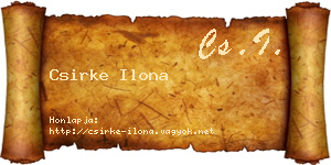 Csirke Ilona névjegykártya